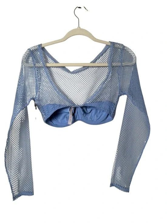 NWT Small Urban Outfitters Light Blue Mesh Cover-Up with Tag - Picture 2 of 8
